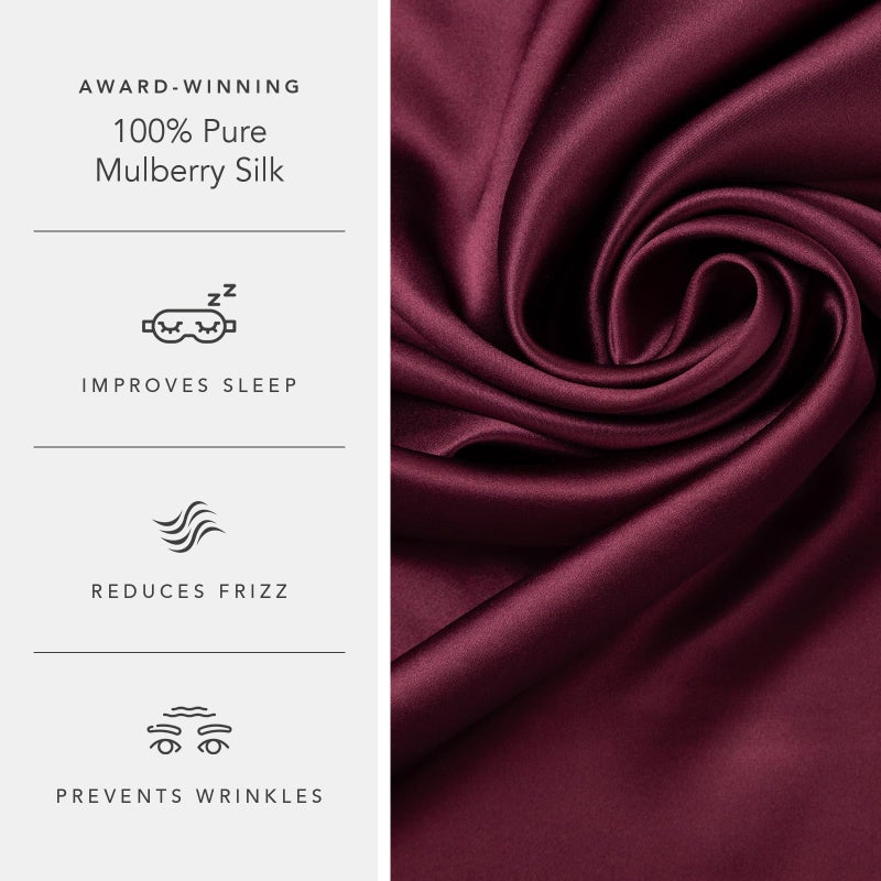 Fishers Finery 25mm 100% Pure Mulberry Silk Pillowcase (Red Standard 2 Pack) - Image 5